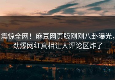 震惊全网！麻豆网页版刚刚八卦曝光，劲爆网红真相让人评论区炸了