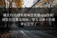 麻豆TV在线观看麻豆直播app炸裂！麻豆社区直击揭秘，惊人当事人内幕评论区炸了
