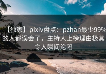 【独家】pixiv盘点：pzhan最少99%的人都误会了，主持人上榜理由极其令人瞬间沦陷