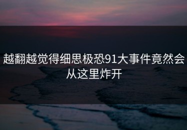 越翻越觉得细思极恐91大事件竟然会从这里炸开