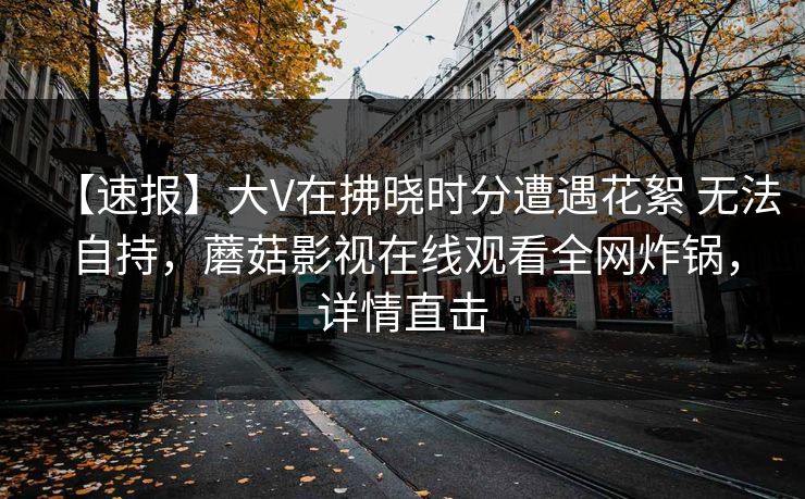 【速报】大V在拂晓时分遭遇花絮 无法自持，蘑菇影视在线观看全网炸锅，详情直击