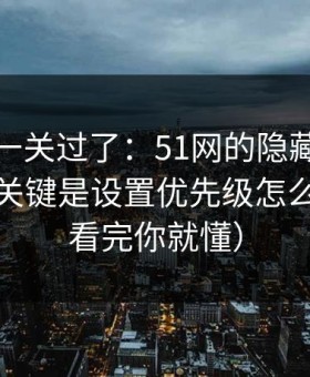 先把这一关过了：51网的隐藏选项不神秘，关键是设置优先级怎么理解（看完你就懂）
