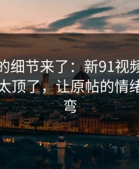 被忽略的细节来了：新91视频深夜那波讨论太顶了，让原帖的情绪瞬间拐弯