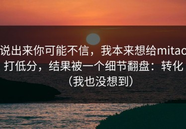 说出来你可能不信，我本来想给mitao打低分，结果被一个细节翻盘：转化（我也没想到）