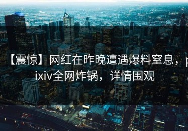 【震惊】网红在昨晚遭遇爆料窒息，pixiv全网炸锅，详情围观